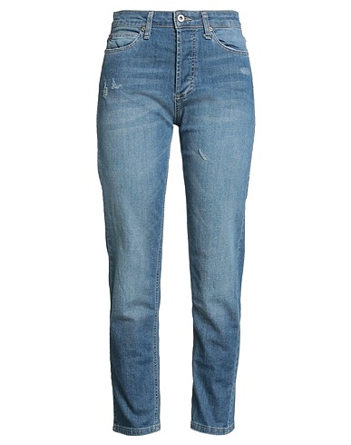 PLEASE Denim trousers Blue 98% Cotton, 2% Elastane
