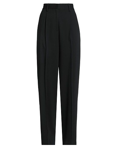 FORTE_FORTE Casual pants Black 79% Viscose, 18% Virgin Wool, 3% Elastane