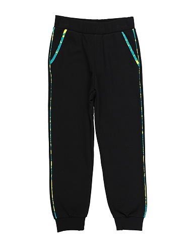 VERSACE YOUNG Casual trouser Black 100% Cotton, Elastane
