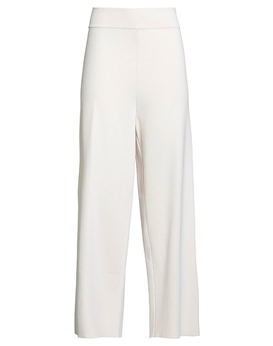 MARINA RINALDI Casual trouser Ivory 61% Viscose, 36% Polyamide, 3% Elastane
