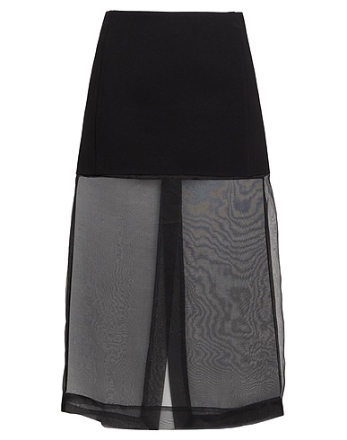 MEIMEIJ Midi skirt Black 65% Viscose, 30% Polyamide, 5% Elastane, Silk
