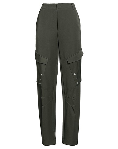 DONDUP Casual pants Military green 71% Polyester, 24% Viscose, 5% Elastane