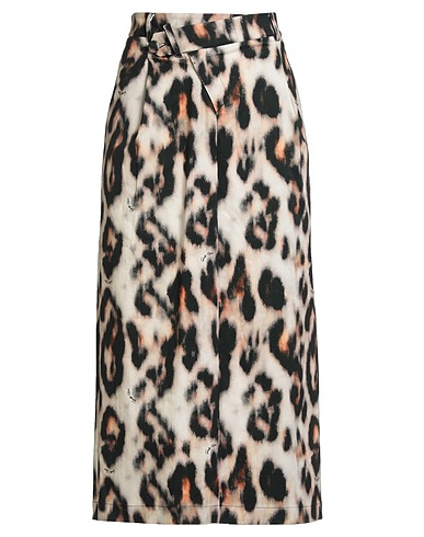 GAëLLE Paris Midi skirt Beige 97% Cotton, 3% Elastane