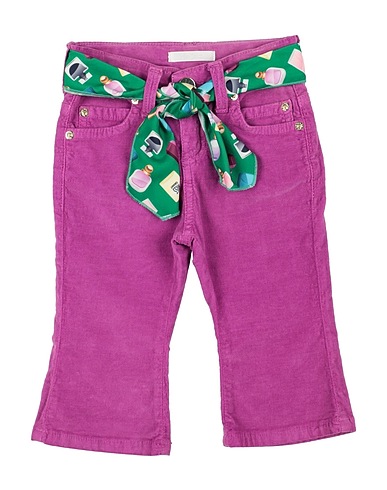 MISS GRANT Casual trouser Purple 98% Cotton, 2% Elastane
