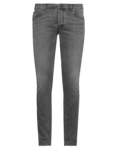 GREY DANIELE ALESSANDRINI Denim pants Grey 99% Cotton, 1% Elastane
