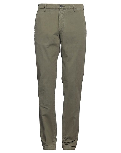 CLARK Casual trouser Military green 97% Cotton, 3% Elastane
