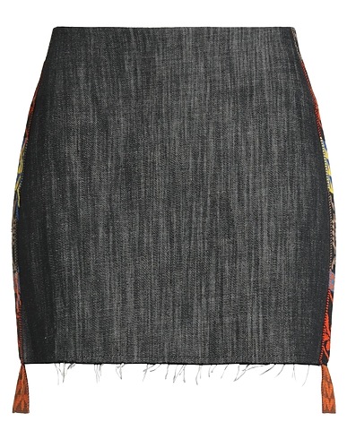 AKEP Denim skirt Black 74% Cotton, 13% Merino Wool, 13% Acrylic