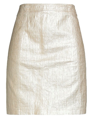 PATRIZIA PEPE Mini skirt Gold 98% Cotton, 2% Elastane