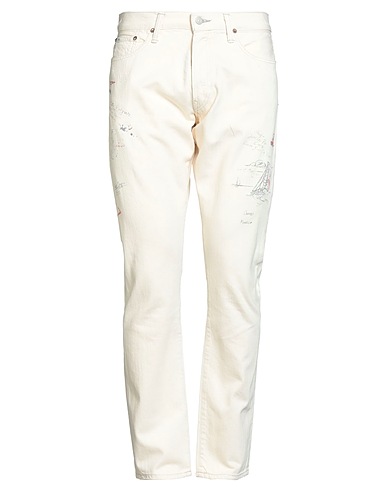 POLO RALPH LAUREN Denim pants Ivory 100% Cotton
