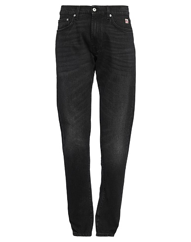 ROŸ ROGER'S Denim pants Black 99% Cotton, 1% Elastane