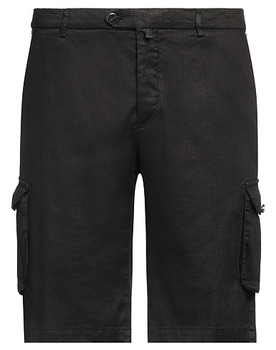 KITON Shorts & Bermuda Black 65% Linen, 34% Cotton, 1% Elastane