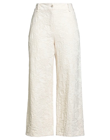 ALESSIA SANTI Denim trousers Cream 100% Cotton