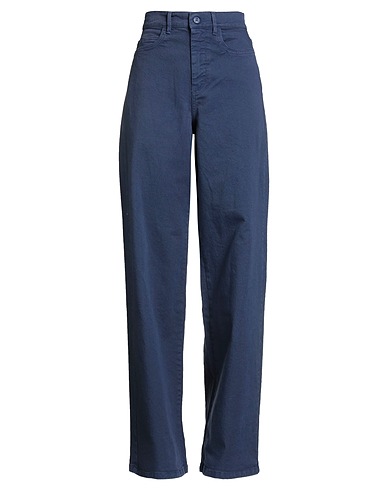 MARELLA Casual trouser MONOCHROME Blue 99% Cotton, 1% Elastane