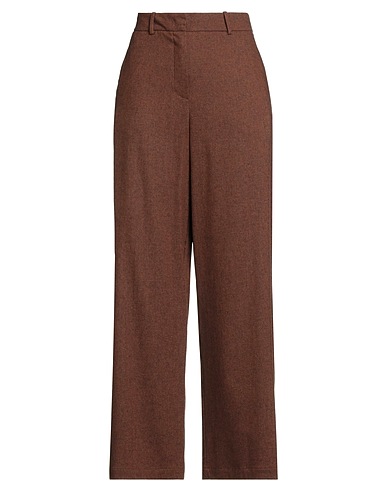 ALYSI Casual trouser Brown 33% Wool, 33% Viscose, 33% Polyester, 1% Elastane