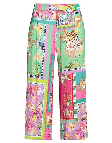 CLIPS MORE Casual trouser Light green 91% Viscose, 9% Elastane