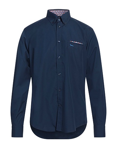 HARMONT & BLAINE Solid color shirt Navy 100% Cotton