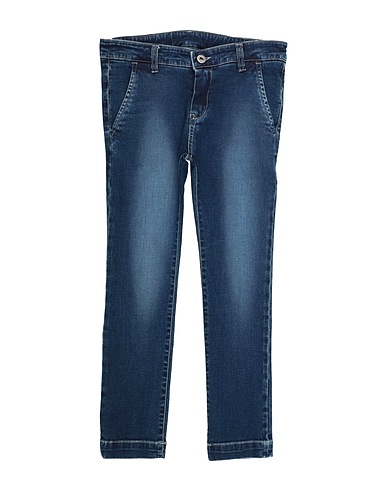 MANUELL & FRANK Denim trousers Blue 98% Cotton, 2% Elastane