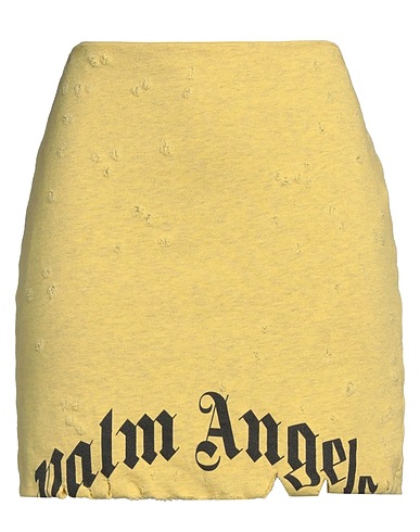 PALM ANGELS Mini skirt Yellow 100% Cotton