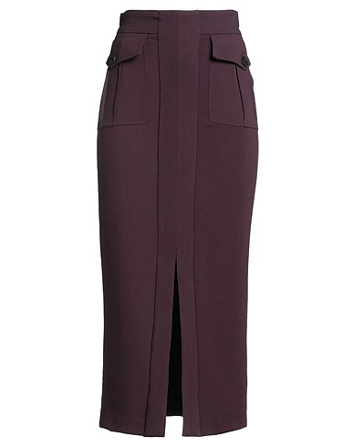 NENETTE Midi skirt Burgundy 61% Polyester, 34% Viscose, 5% Elastane