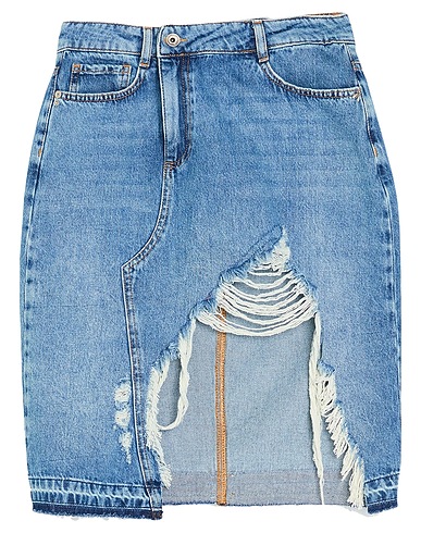 PATRIZIA PEPE Denim skirt Blue 100% Cotton