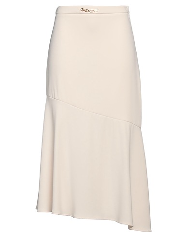 TWINSET Midi skirt Cream 98% Polyester, 2% Elastane