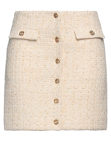 TWINSET Minirock Cremeweiß 77% Polyester, 22% Wolle, 1% Metallisiertes Polyester