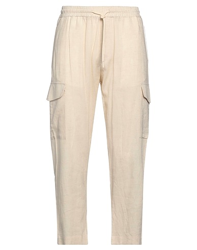 OVER/D Pantalone Avorio 55% Lino, 45% Viscosa