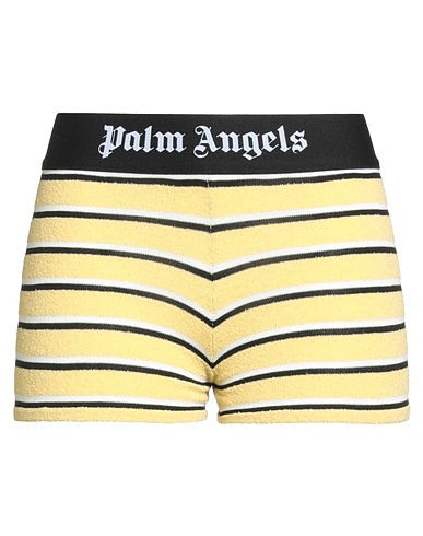 PALM ANGELS Shorts & Bermuda Yellow 100% Cotton, Polyamide, Polyester, Elastane