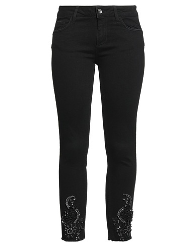 LIU •JO Denim pants Black 98% Cotton, 2% Elastane