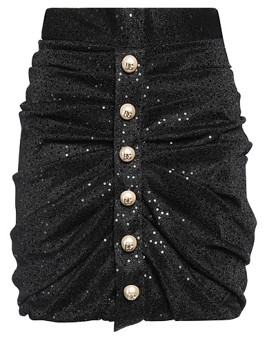 DOLCE&GABBANA Minigonna Nero 45% Poliestere, 37% Poliestere metallizzato, 18% Poliammide