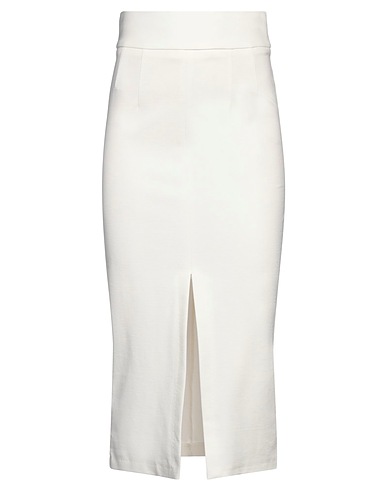 VICOLO Midi skirt White 59% Viscose, 35% Nylon, 6% Elastane