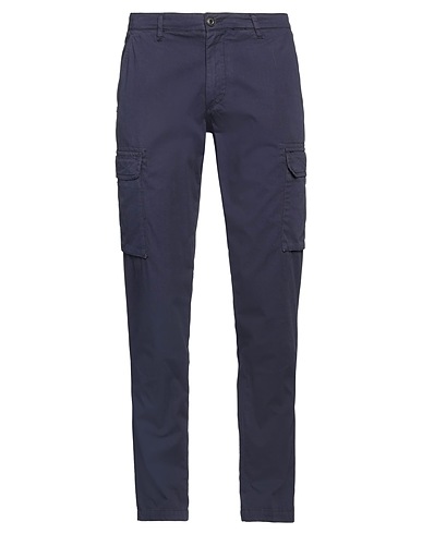 40WEFT Casual trouser Navy blue 100% Cotton