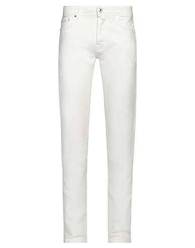JACOB COHЁN Casual trouser White 97% Cotton, 3% Elastane