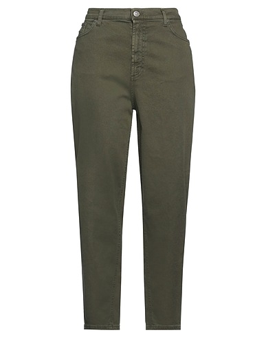 DONDUP Denim trousers Military green 66% Cotton, 32% Lyocell, 2% Elastane