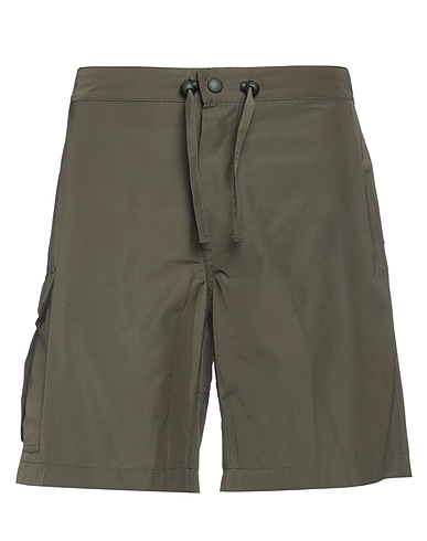 ROBERTO COLLINA Shorts & Bermuda Military green 58% Polyester, 42% Cotton