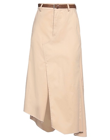VICOLO Midi skirt Beige 97% Cotton, 3% Elastane