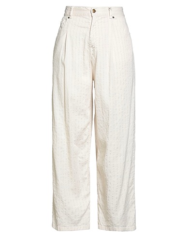 MYTHS Casual trouser Beige 63% Linen, 34% Cotton, 2% Polyester, 1% Elastane