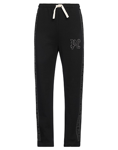 PALM ANGELS Pantalone Nero 100% Cotone, Alluminio