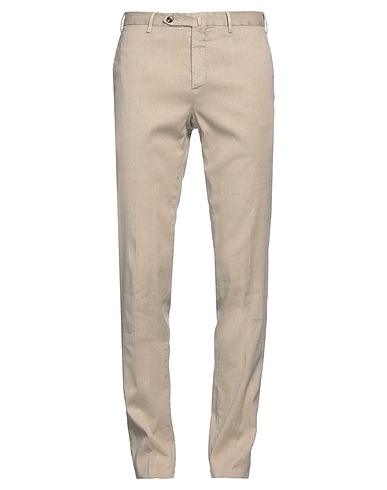 PT Torino Denim pants Beige 64% Linen, 34% Cotton, 2% Elastane