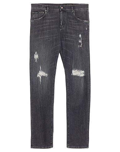 DOLCE&GABBANA Denim trousers Charcoal 98% Cotton, 2% Elastane