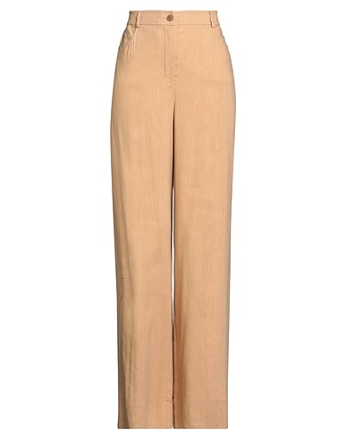 ALBERTA FERRETTI Casual trouser Camel 48% Viscose, 48% Linen, 4% Elastane