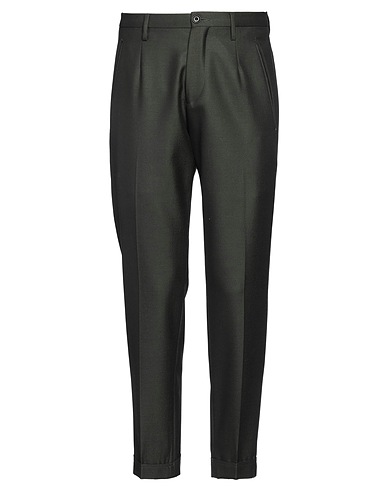 MICHAEL COAL Casual trouser Military green 57% Cotton, 41% Virgin Wool, 2% Elastane