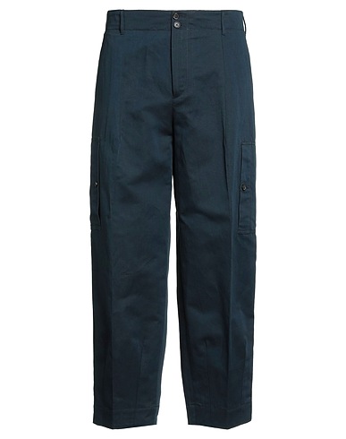 PT Torino Casual trouser Navy blue 60% Cotton, 40% Linen