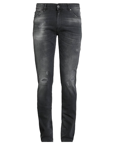 PT Torino Denim trousers Metallic 98% Cotton, 2% Elastane
