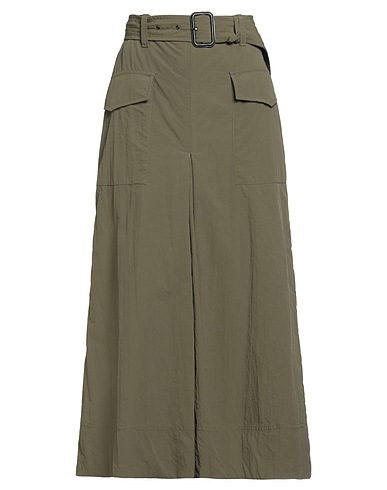 ASPESI ミディ丈スカート ミリタリーグリーン ナイロン 100%
