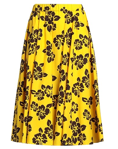 ASPESI Midi skirt Yellow 100% Cotton