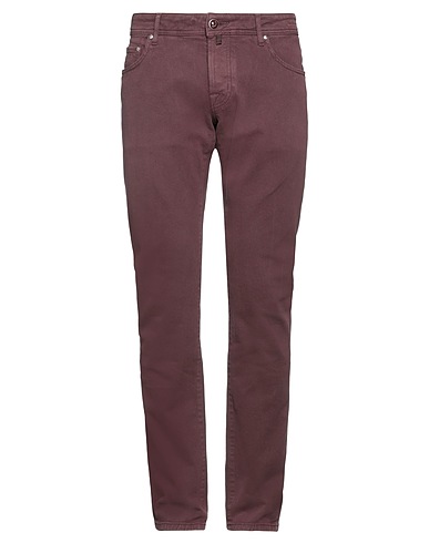 JACOB COHЁN Casual trouser Burgundy 98% Cotton, 2% Elastane