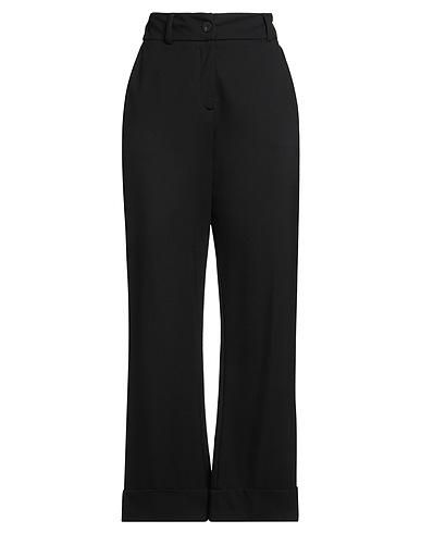MOMONÍ Casual trouser Black 65% Viscose, 30% Polyamide, 5% Elastane