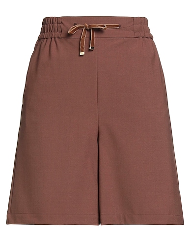 MARELLA SPORT Shorts & Bermuda MARRONE 53% Polyester, 43% Virgin Wool, 4% Elastane