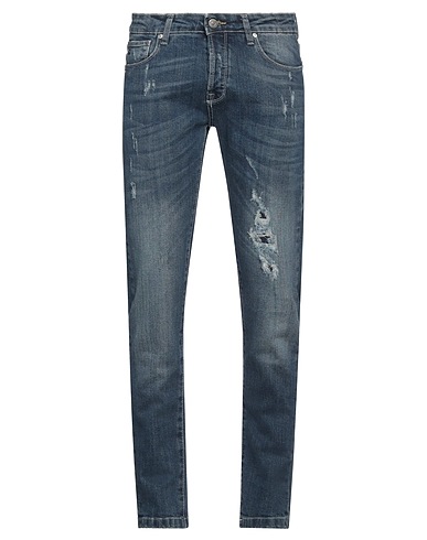 DANIELE ALESSANDRINI HOMME Denim trousers COUTURE PARIS Blue 99% Cotton, 1% Elastane
